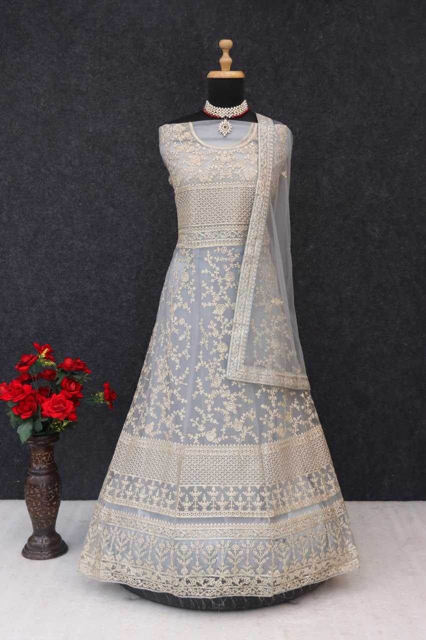 Japan Sartin Embroidery Anarkali Long Sequin Gown - MYLUXURY LANE ENTERPRISE